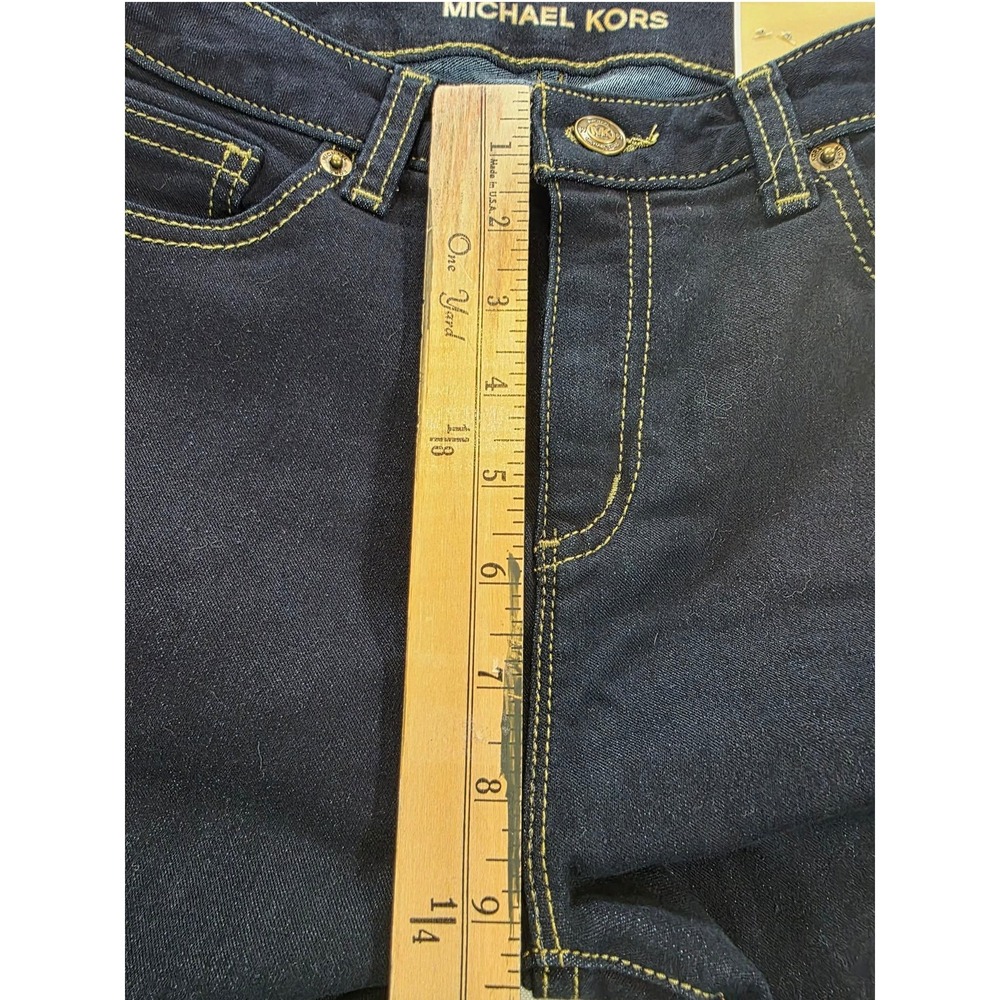 NWT MICHAEL KORS Women's Skinny Jeans Dark Wash Size 4 Button Fly "Skinny" - Picture 13 of 16